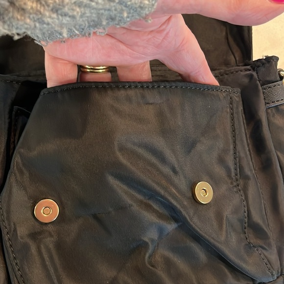 Valentino Orlandi Crossbody Bag Black Vegan Leather Nylon Wallet Zip Picket NWT - Picture 9 of 16